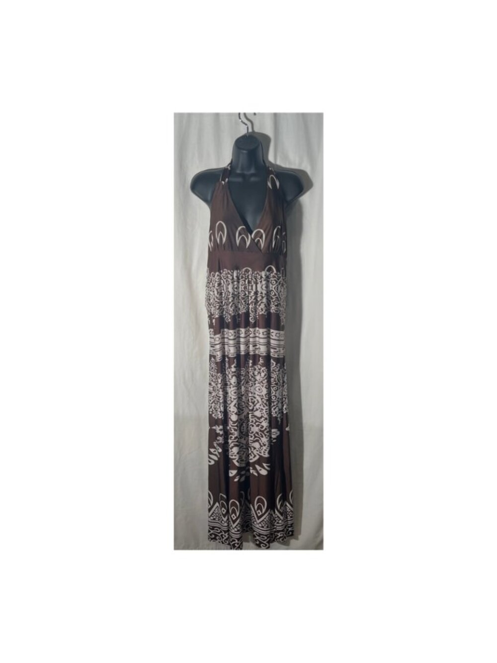 Silk Brown & White Dress